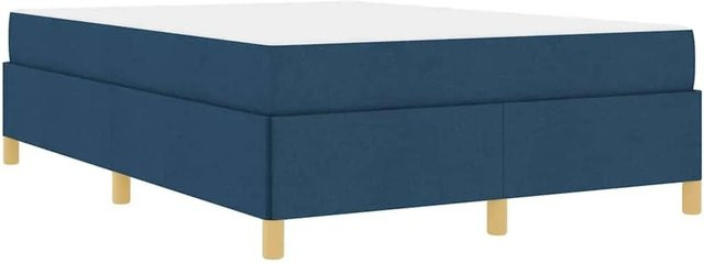 vidaXL Bettrahmen mit Matratze in Blau aus Stoff, B/T/H: 140 x 200 x 203 cm - Bild 1