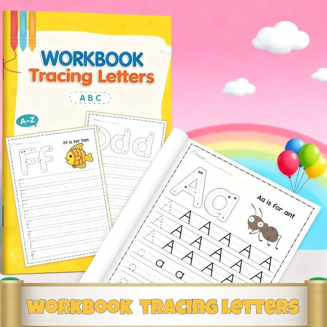 BOHY Vorschul-Werbebuch mit Buchstabenzeichnung und Pinyin-Übungen für Kinder, rotes Dot Matrix Übungsheft ab 3 Jahren - Bild 1