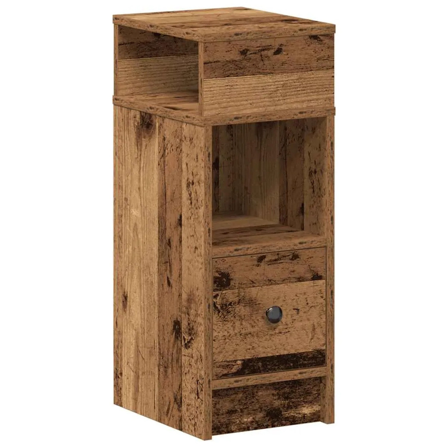 vidaXL Nachttisch mit Schublade in Altholz-Optik, Farbe: Braun, B/T/H: 25 x 31 x 66 cm - Bild 2