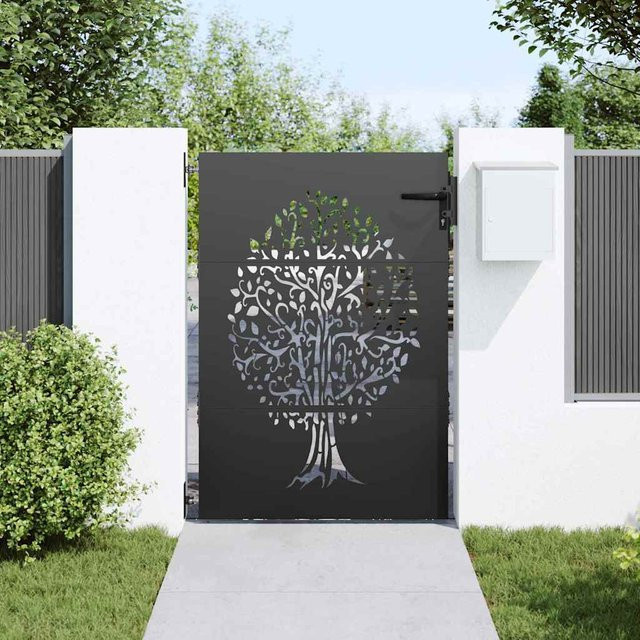 vidaXL Gartentor aus Stahl in Schwarz, Höhe: 125 cm, Breite: 125 cm - Bild 3