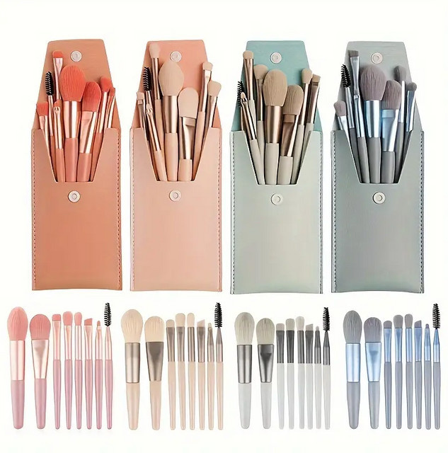 Pmore Make-up-Pinsel Set mit Tasche, 8 Arten, Unisex - Bild 1