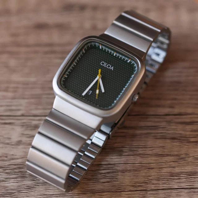 CILOA Herrenuhr, Edelstahl, eckig, Silber, Analoguhr - Bild 1