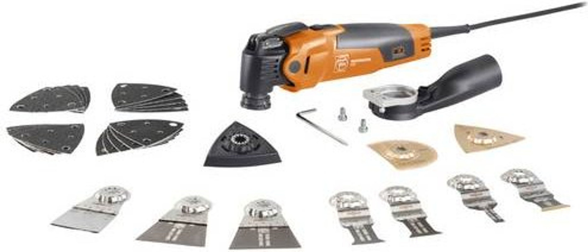 Fein Multimaster MM 500 Plus Top Oszillierendes Multifunktionswerkzeug mit 32-teiligem Zubehör und Koffer, 350 W, Orange - Bild 2