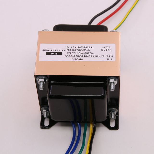 SENGTERBELLE 100W Audio EI Typ Transformator in Gold für EL34 Klasse Röhrenverstärker mit Ausgang 0V-230V-290V/0.2A und 6,3V/4A - Bild 1