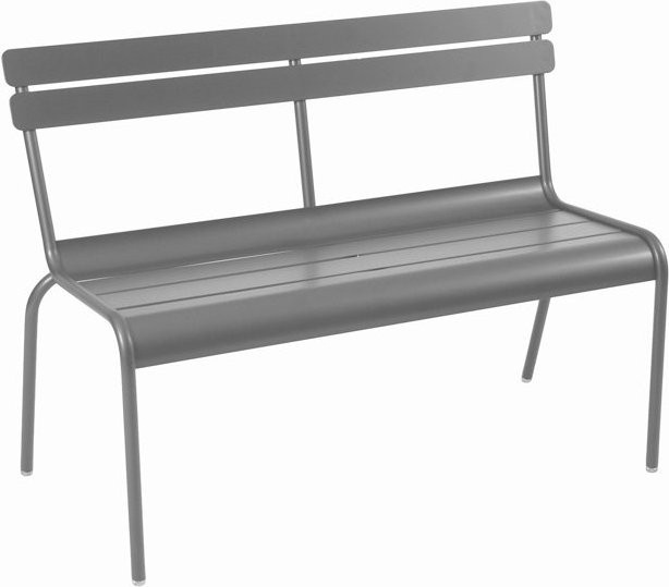 Fermob Luxembourg Gartenbank mit Rückenlehne aus pulverbeschichtetem Aluminium in Grau - Bild 1
