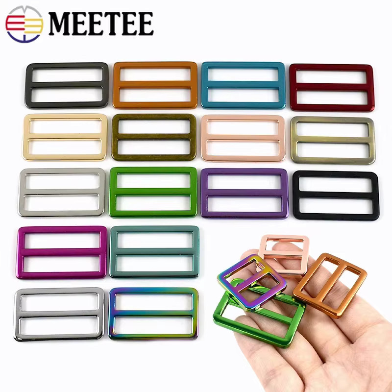 Meetee Metall-Taschenring-Schnallen Tri Glide Slider für Rucksackgurte und Gurtband, verstellbarer Verschluss, 5/10 Stück, Größe: 20–38 mm - Bild 3