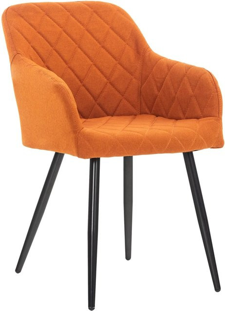 DELUKE Esszimmerstuhl LISAN in Orange mit Samtbezug und Metallgestell, B/T/H: 47 x 44 x 84 cm - Bild 1
