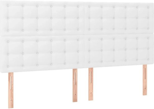 vidaXL LED Kopfteil in Weiß aus Kunstleder mit integrierter Beleuchtung und USB-Anschluss, B: 160 cm, H: 118 cm, T: 5 cm - Bild 1