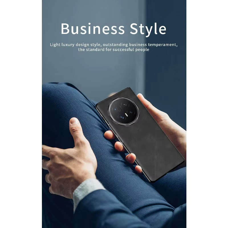 Sle Nappa Lederhülle Coque für Honor Magic V6 V5 Magnetische Flip-Hülle mit 360 Grad Vollschutz und verstecktem Ständer in Schwarz oder Grau - Bild 3