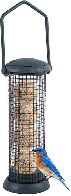 TOMTOP JMS Outdoor-Vogelfutterstation als Meisenknödel-Futterspender für Wildvögel in Dunkelgrün - Bild 1