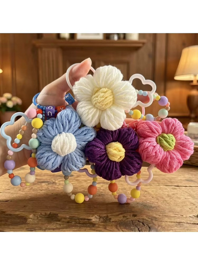 XINYOUHUO Schlüsselanhänger, Blumen, handgewebt - Bild 5