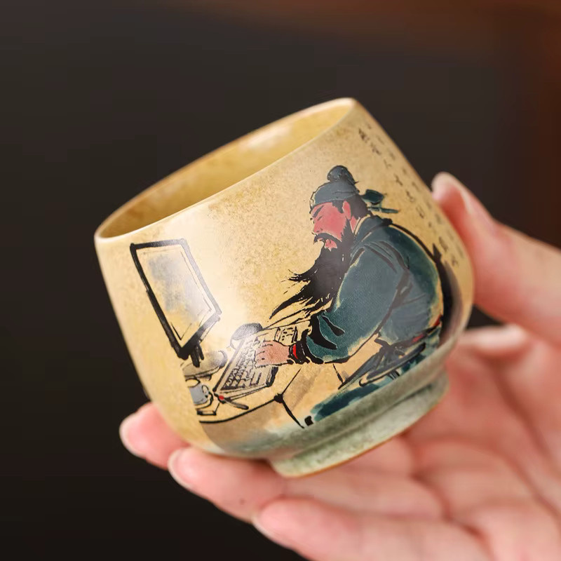 Waren Wusheng Guan Yu Master Cup Teetasse aus grober Keramik in Beige, Höhe: 7,5 cm, Durchmesser: 6,5 cm - Bild 2
