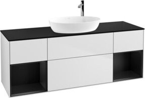 V&B Waschtischunterschrank Finion mit Wandbeleuchtung, Farbe Weiß lackiert, Breite: 160 cm, Tiefe: 50,1 cm, Höhe: 50,1 cm - Bild 1