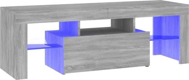 vidaXL TV-Schrank mit LED-Leuchten in Grau Sonoma, modernes Design, B/T/H: 120 x 35 x 40 cm - Bild 1
