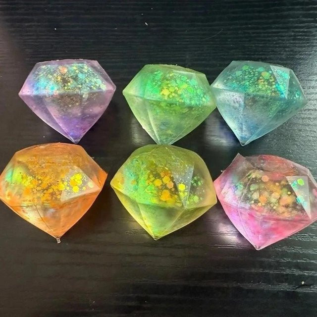 Funkelnde Diamant Needoh Eiswürfel Stressabbau Ball, Langsam Rückprall, Kneten - Bild 1