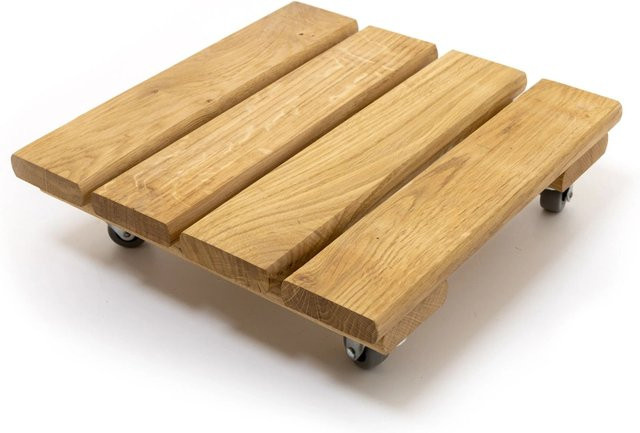 HolzFee Pflanzenroller Rolli aus massiver Eiche geölt B/T: 30 x 30 cm - Bild 1