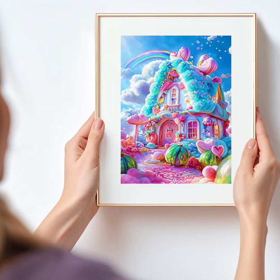 Huacan 5D-Diamantgemälde zum Selbermachen mit Landschaft und Blumen in Multicolor, B/H: 30 x 20 cm - Bild 3