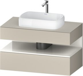 Duravit Waschtischunterschrank Qatego in Weiß Hochglanz mit 1 Schublade, B/T/H: 100 x 55 x 60 cm - Bild 1