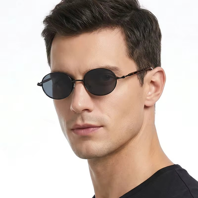 FUQIAN Sonnenbrille Oval, Vollrand, Metall, Unisex - Bild 2
