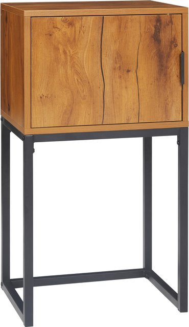 HOMCOM Konsolentisch im Industriedesign mit Schrank aus Holzwerkstoff und Stahl, Farbe Braun/Schwarz, B/T/H: 40 x 30 x 76 cm - Bild 1