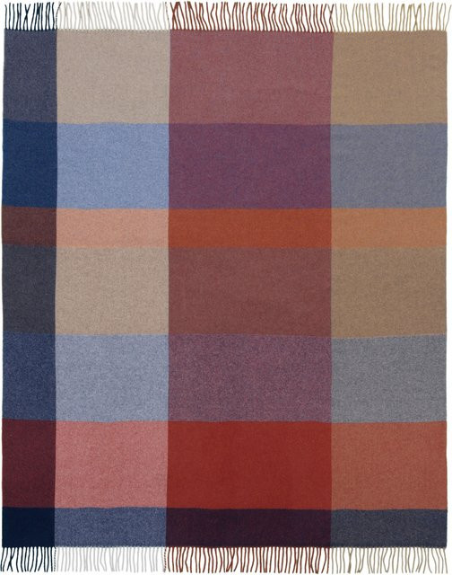 Biederlack Kaschmirplaid Wohndecke aus Wolle mit Fransen und Reversibler Doppeloptik - Bild 1