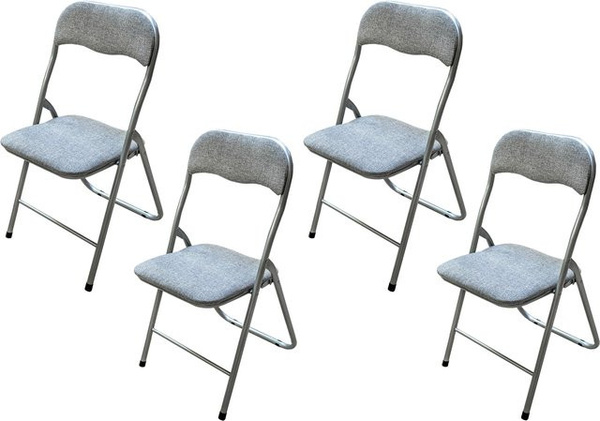 HTI-Living Klappstuhl Dima Fabric 4er Set Grau aus Polyester und Metall B/T/H: 44 x 44 x 80 cm