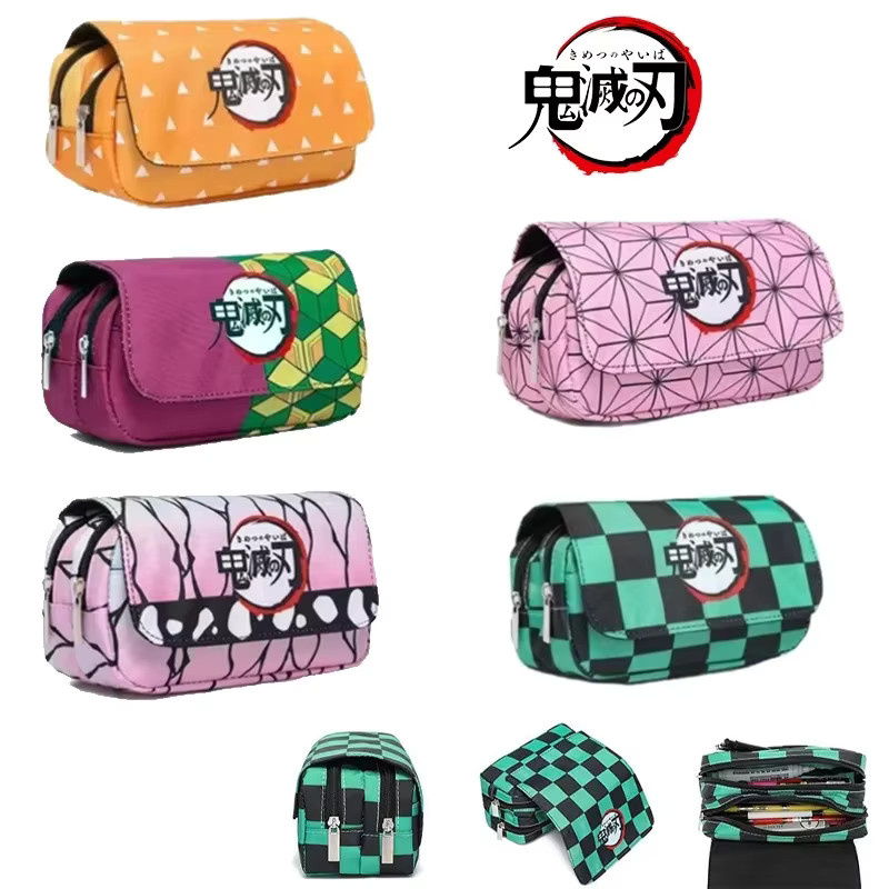 Bandai Demon Slayer Animations Federmäppchen aus Polyester mit Doppelzip und Klappfunktion - Bild 4