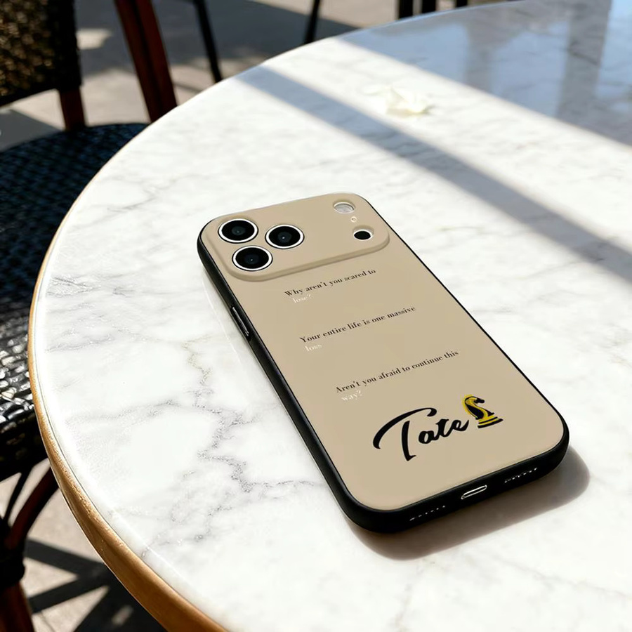 A-Andrew Tate Handyhülle für iPhone 11 bis 17 Pro Max Plus Air Mini Soft Case in Schwarz und Beige - Bild 2