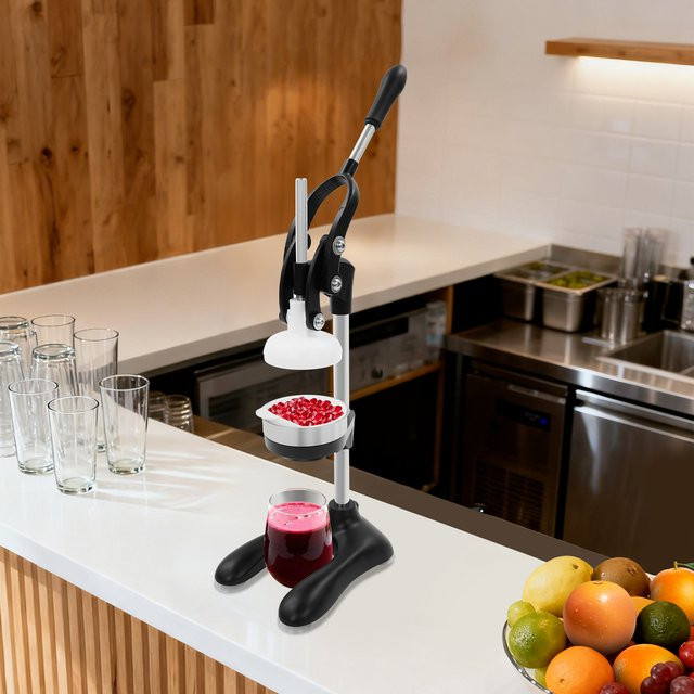 Bymaocar Manueller Entsafter Zitruspresse aus Edelstahl mit Dual-Modus-Filter in Silber und Schwarz - Bild 1