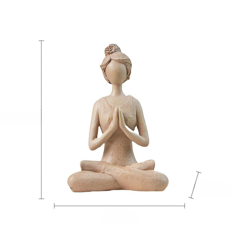 Yiran Furniture Nordische Abstrakte Kunstfigur Yoga-Mädchen als moderne Dekoration aus Harz - Bild 2