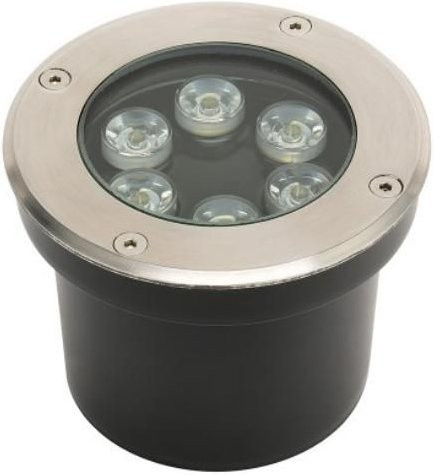Wasserdichter LED Einbaustrahler für den Garten in Silber, 6W, 600lm, 4000K, IP67, rund - Bild 1