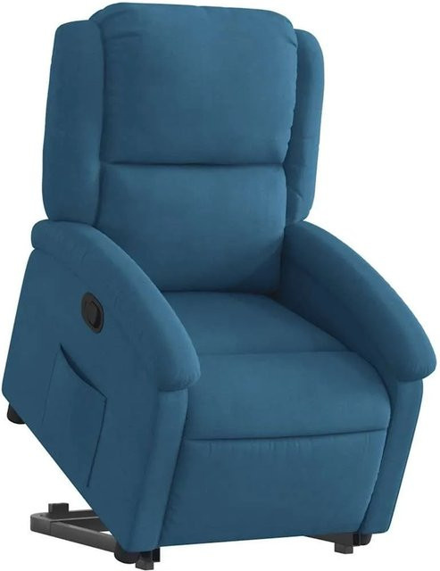 vidaXL Relaxsessel mit Aufstehhilfe in Blau aus Samt mit Armlehnen - Bild 1