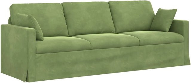 vidaXL Sofa Hellgrün aus Samt mit Metallrahmen B/T/H: 228 x 78 x 80 cm - Bild 1