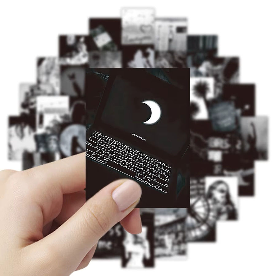 Story Store Wandcollage-Set mit 50 Vintage Indie Fotodrucken in Schwarz-Weiß - Bild 4