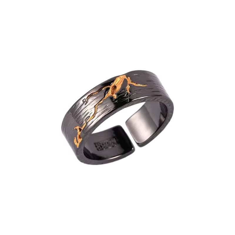 Everoyal Ring 925 Silber, Schwarz, Herren - Bild 2