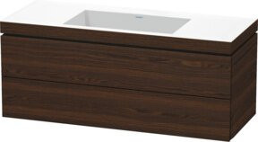 Duravit Waschtischunterschrank L-Cube c-bonded, wandhängend, 2 Schubladen, Natur gebürstet, B/T/H: 120 x 48 x 50 cm - Bild 1