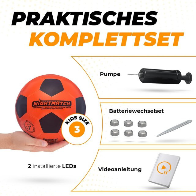 NightMatch Fußball schwarz/orange Spezialkautschuk Set - Bild 1