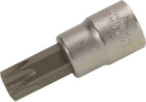BGS Bit-Einsatz T-Profil TX T55 mit Bohrung, Antrieb Innenvierkant 10 mm (3/8 Zoll), Silber - Bild 1