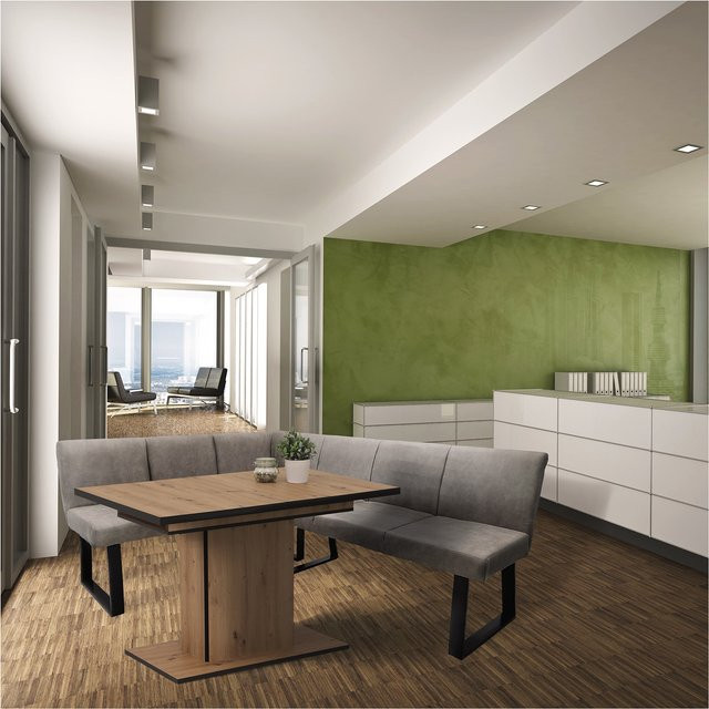 HTI-Living Eckbank Vemal in Grau mit Kunstlederbezug, kurzer Schenkel links, B/T/H: 192 x 152 cm - Bild 1