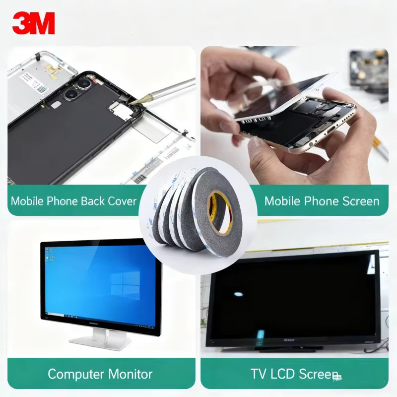 3M Doppelseitiges Klebeband 9448AB Schwarz Hochviskos und Ultra-Dünn für Handy- und Computer-Bildschirmreparaturen - Bild 6