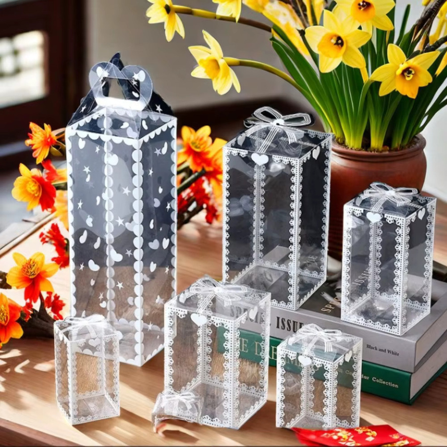 10 Stück transparente PVC-Geschenkboxen mit Druck für Süßigkeiten und Souvenirs bei Hochzeiten oder Geburtstagen - Bild 4
