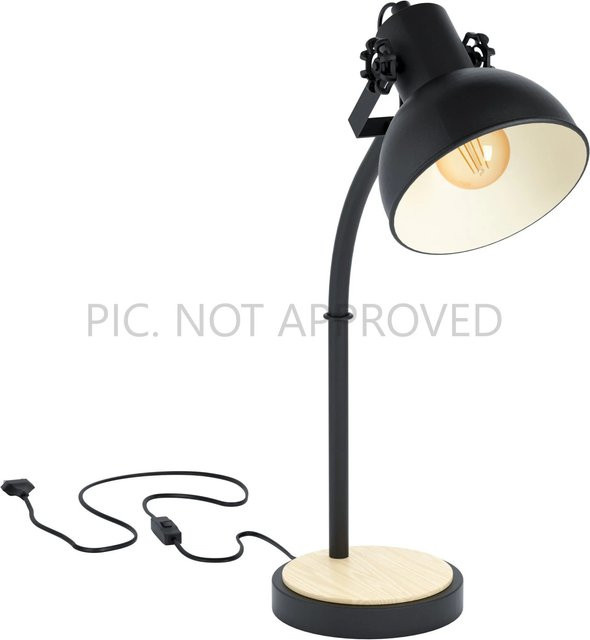 Eglo Tischleuchte Lubenham in Schwarz-Braun im Vintage-Design aus Stahl mit E27 Fassung - Bild 1
