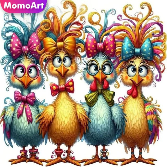 Momoart Huhn Tier Diamant-Stickerei, Diamant-Mosaik Kreuzstich-Set - Bild 1