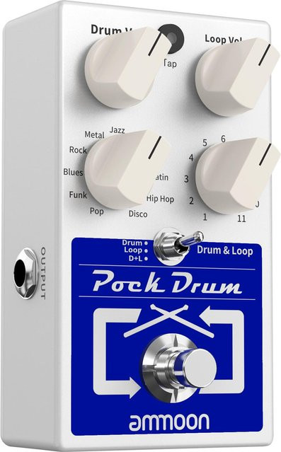 Ammoon PockDrum Drum & Loop Gitarren-Effektpedal mit 3 Modi, 11 Drum-Stilen und 11 Rhythmus-Typen in Bunt - Bild 1