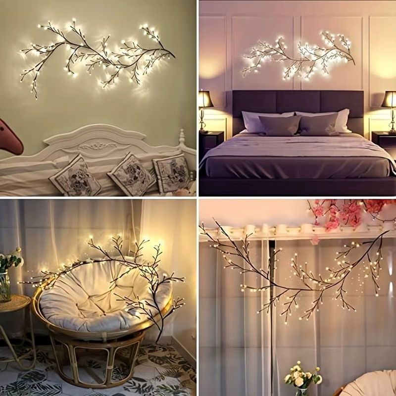 Peach Forest LED Deko-Baum mit 96 LEDs und 8 Modi, USB-betrieben für Desktop oder Wand, ideal für Party und Home Dekoration - Bild 6