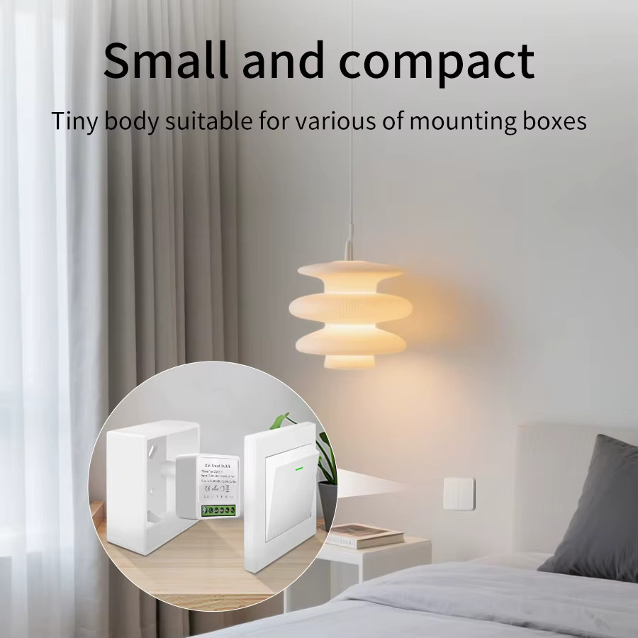 Tuya Smart Lichtschalter Modul Zigbee 3.0 mit Alexa und Google Home Unterstützung, 1/2/3 Gang DIY Remote Breaker in Weiß - Bild 2