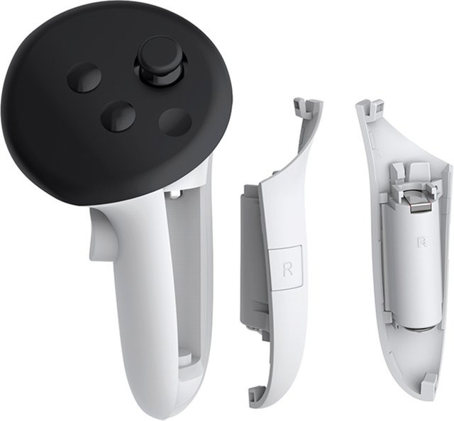 Shunmaii Akkupack Ladegriffe für Meta Quest 3S und Meta Quest 3, Set für linke und rechte VR-Controller, Farbe: Weiß - Bild 1