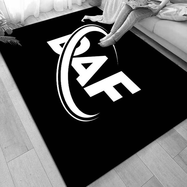 Karpetti Teppich mit Oldtimer LKW Logo, Waschbarer Teppich aus Polyester für Wohnzimmer, Schlafzimmer oder Kinderzimmer, Schwarz, B: 120 cm, T: 80 cm - Bild 1