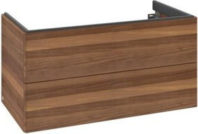 V&B Waschtischunterschrank Antao mit Auszugbeleuchtung, Farbe: Warm Walnut, B/T/H: 98,8 x 50,4 x 49,6 cm, ohne Front - Bild 1