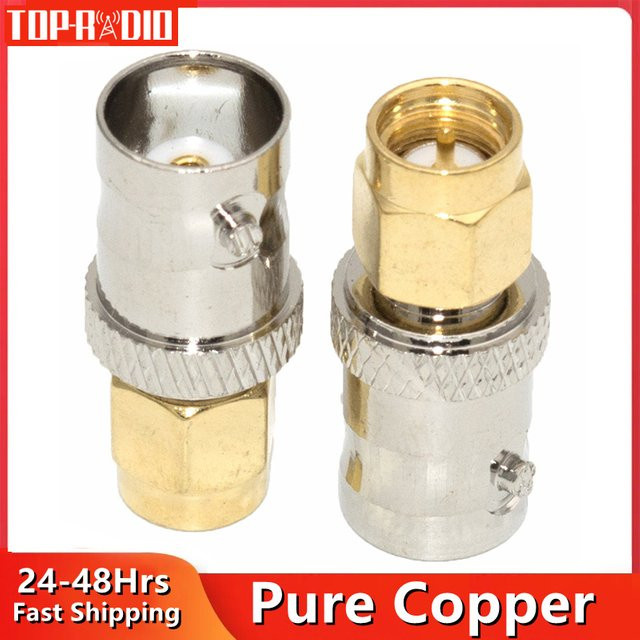 BNC Buchse auf SMA Stecker RF Koaxial Adapter aus Kupfer Messing in Silber - Bild 1